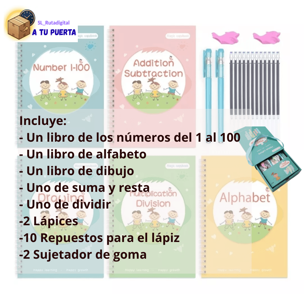 Menos Pantallas, Más Aprendizaje: Set de Cuadernos Mágicos de Caligrafía e Inglés